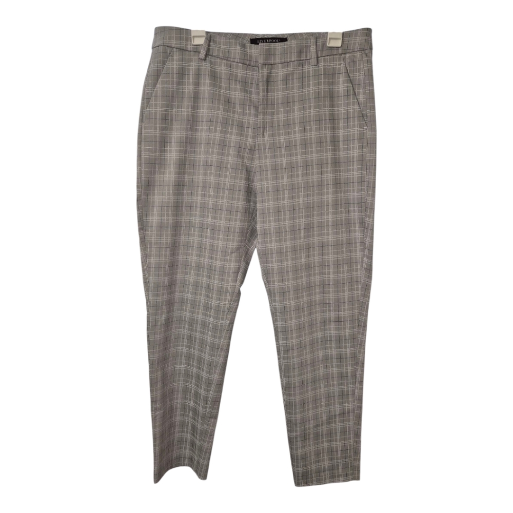 Liverpool Jeans Company Gray Plaid Tailored Trousers